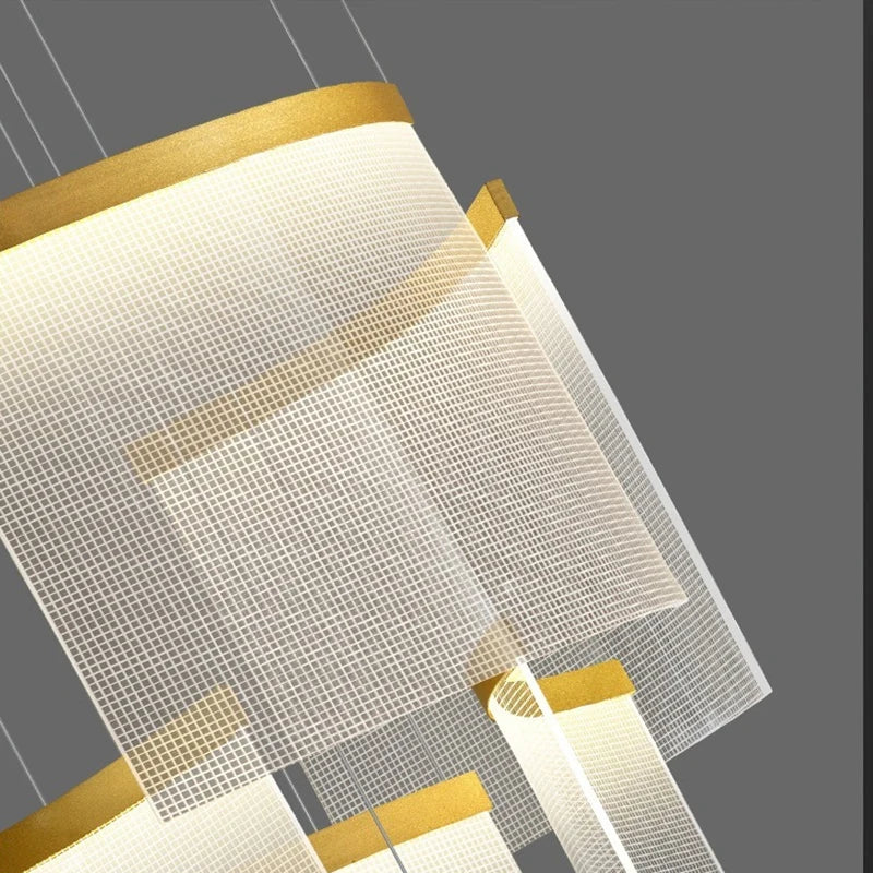 Nordic Ceiling Stair Chandelier Gold/Black - Image 9