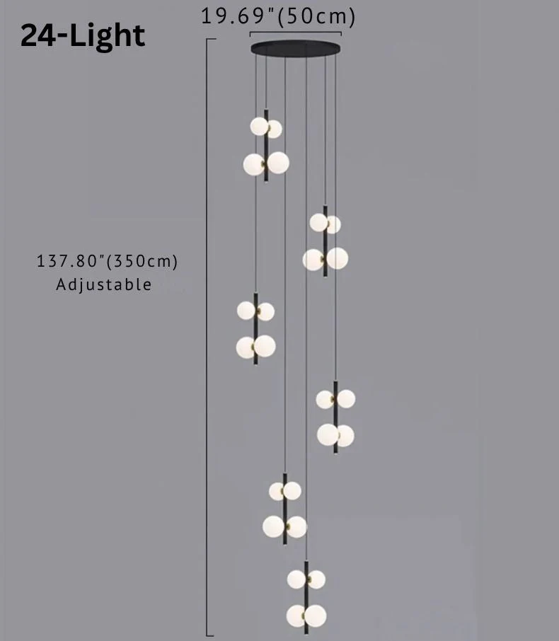 Opal Globe Staircase Pendant Light - Image 11