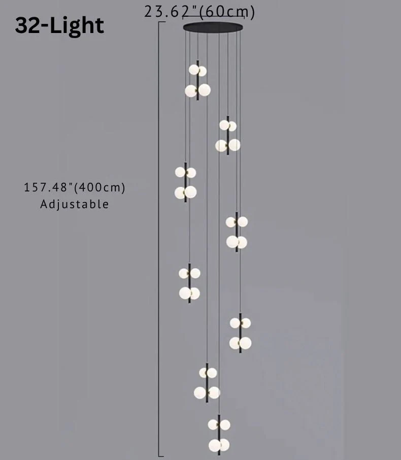 Opal Globe Staircase Pendant Light - Image 12