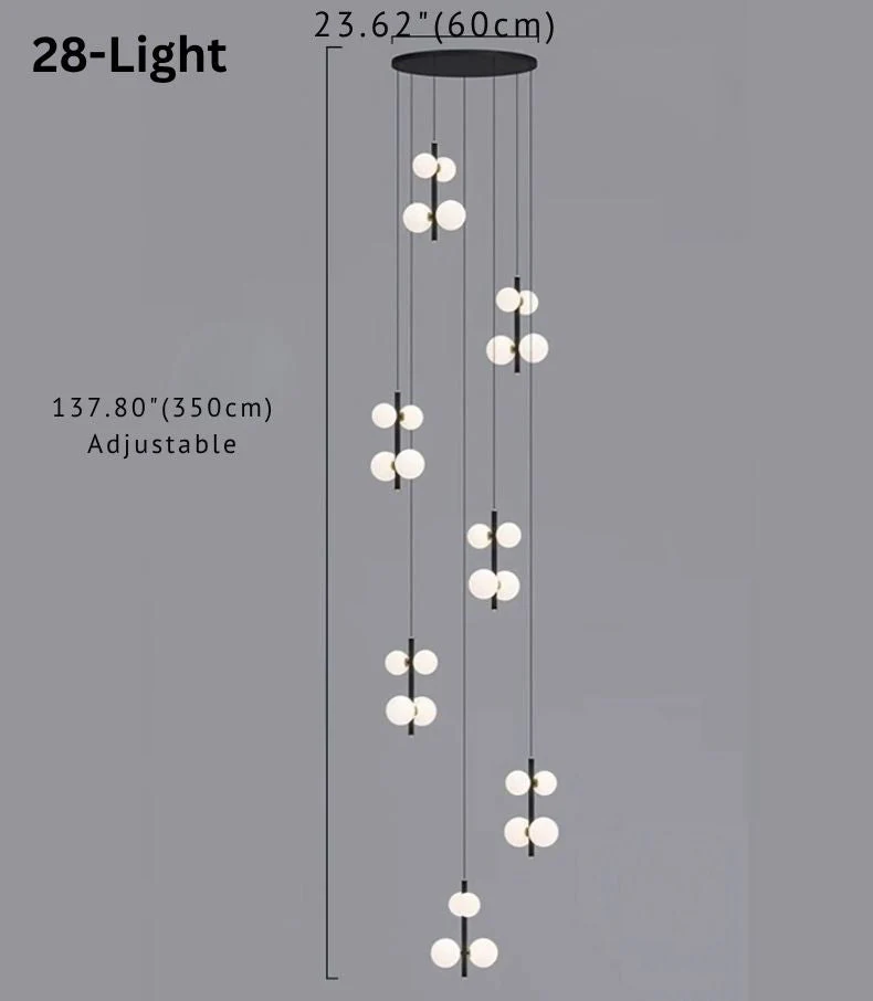 Opal Globe Staircase Pendant Light - Image 13