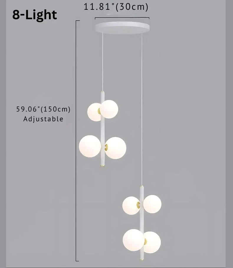 Opal Globe Staircase Pendant Light - Image 14
