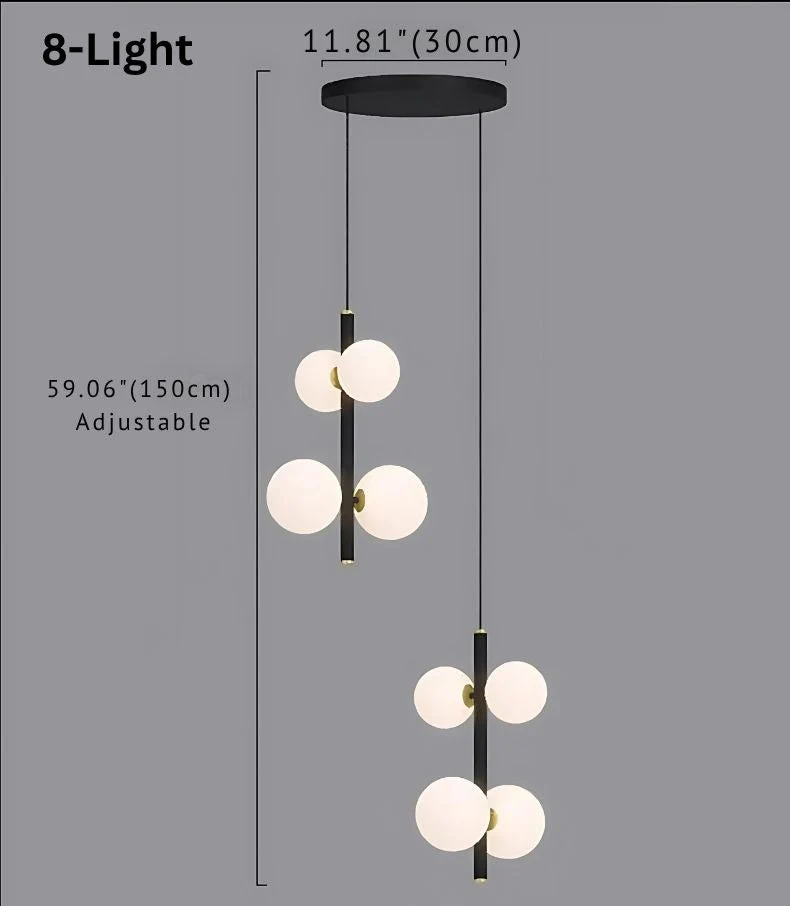 Opal Globe Staircase Pendant Light - Image 15