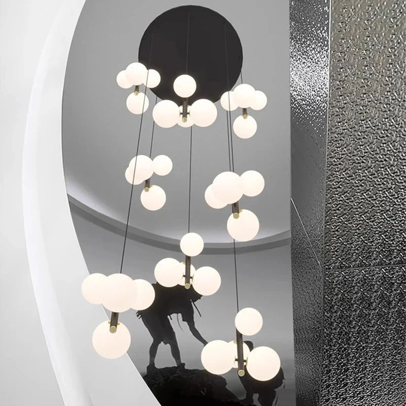 Opal Globe Staircase Pendant Light - Image 2