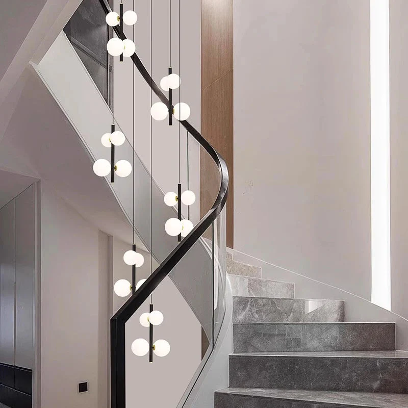 Opal Globe Staircase Pendant Light - Image 3
