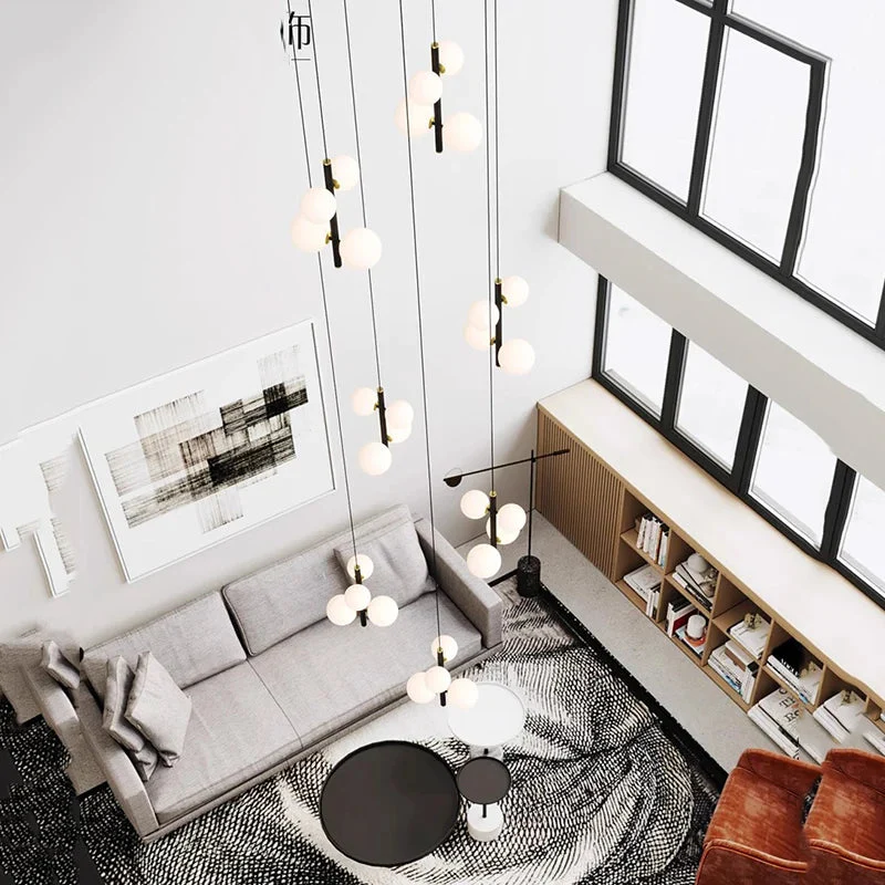 Opal Globe Staircase Pendant Light - Image 4