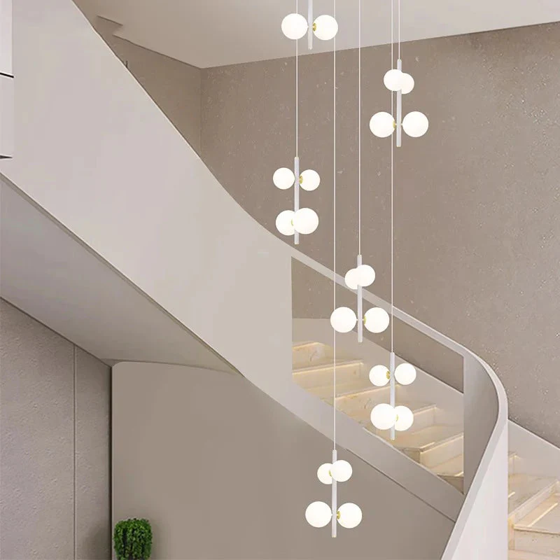 Opal Globe Staircase Pendant Light - Image 5