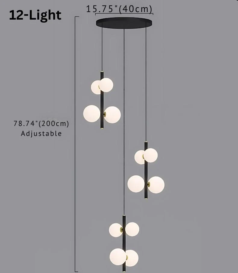 Opal Globe Staircase Pendant Light - Image 8