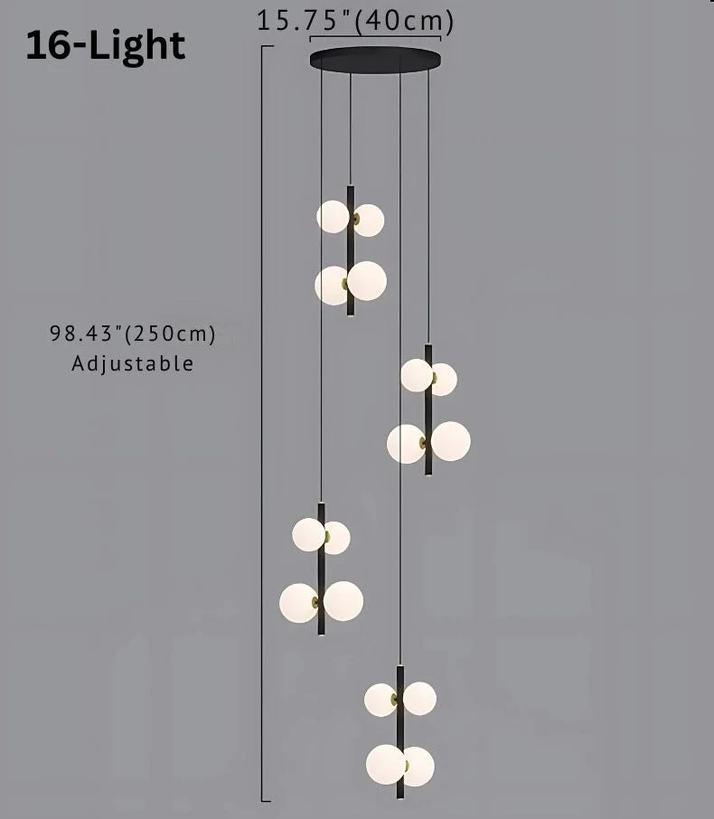 Opal Globe Staircase Pendant Light - Image 9