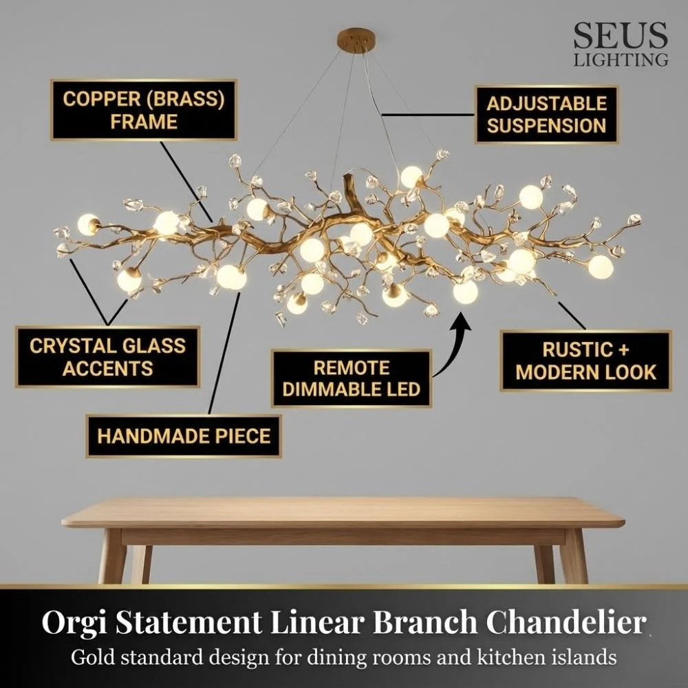 Orgi Statement Linear Branch Chandelier - Image 4