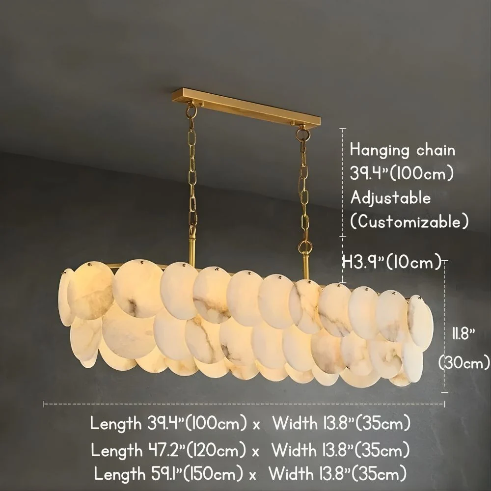 Ovela Linear Alabaster Chandelier - Image 7