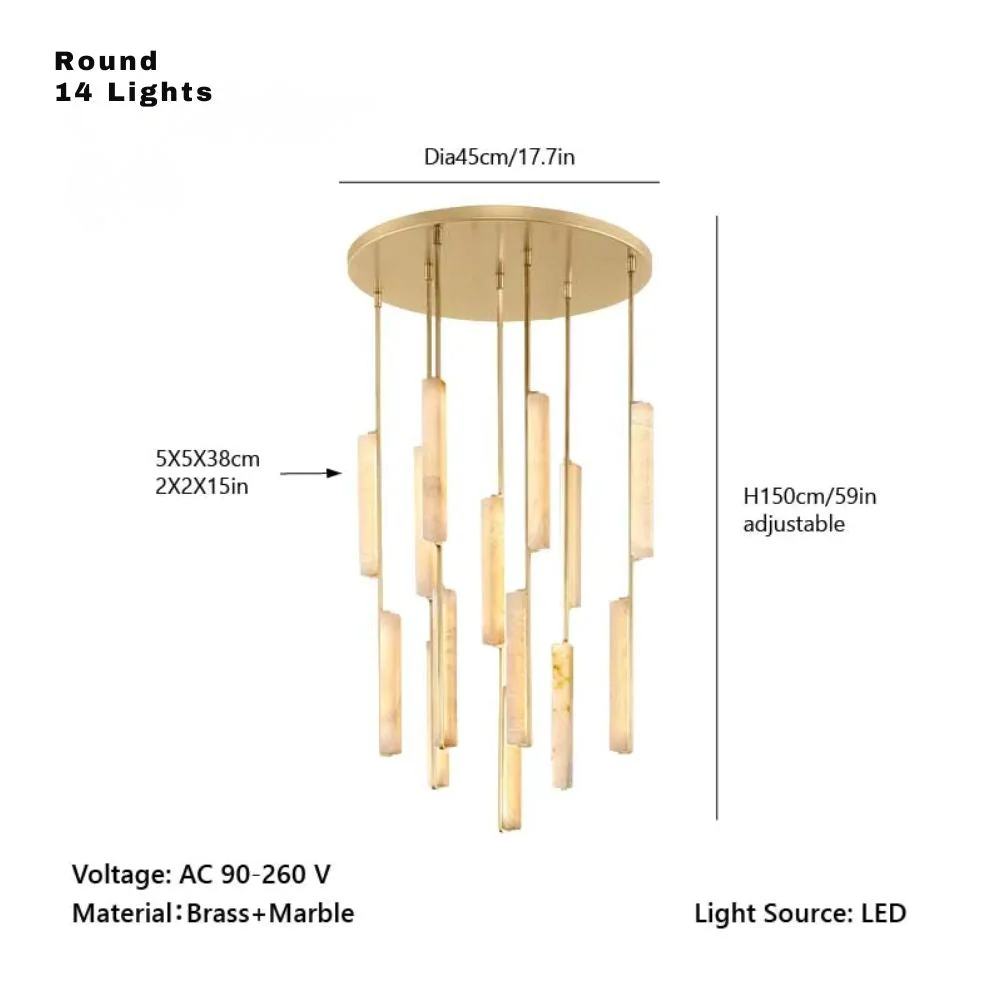 Palix Marble and Brass Chandelier - Image 11