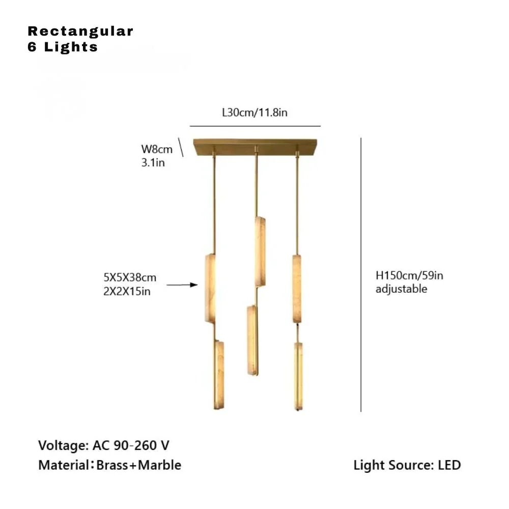 Palix Marble and Brass Chandelier - Image 15