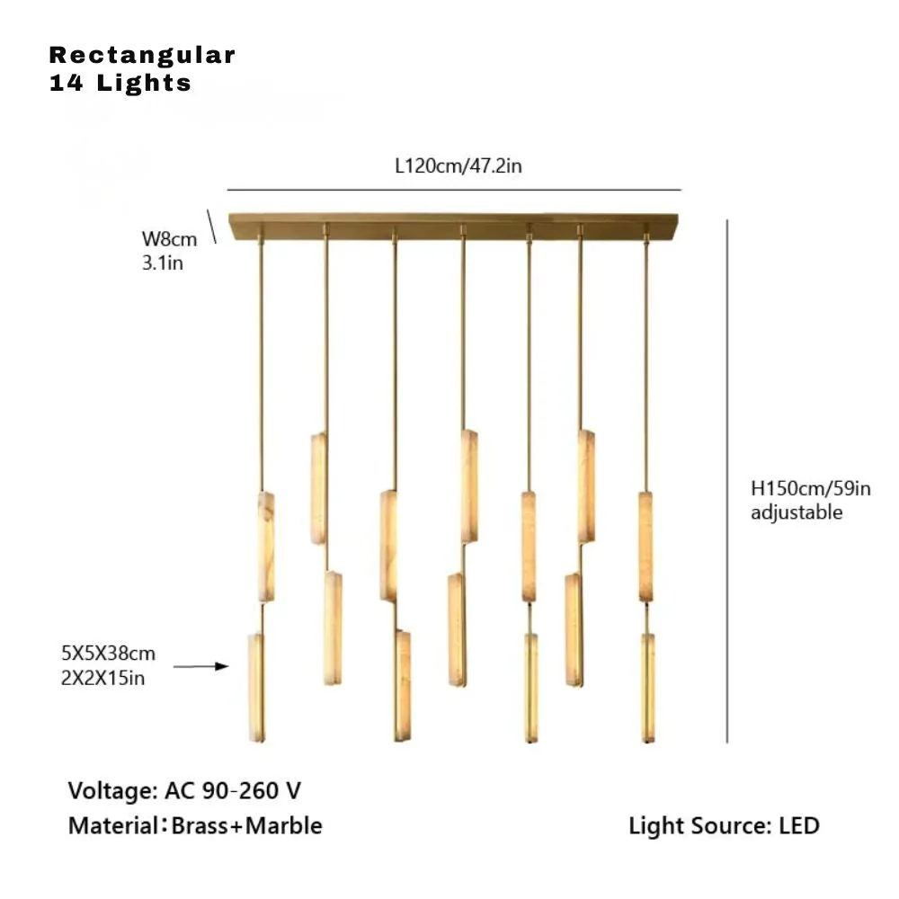 Palix Marble and Brass Chandelier - Image 17