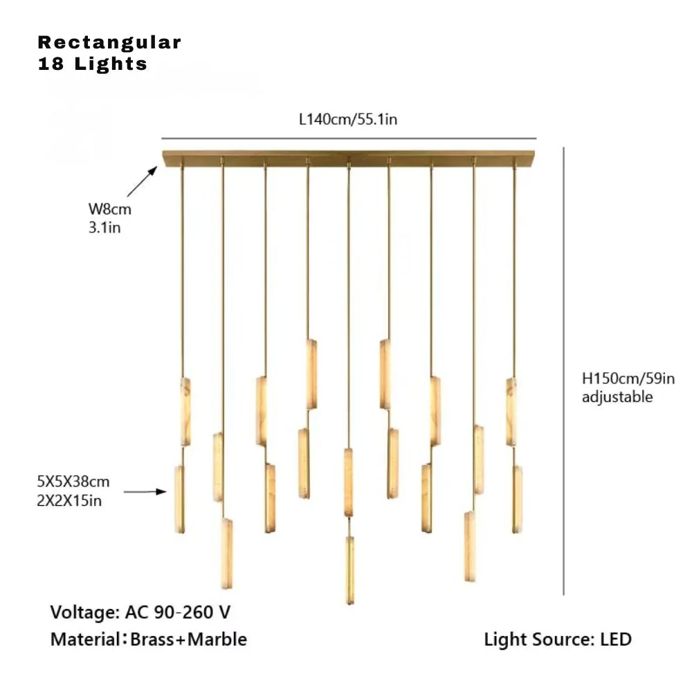 Palix Marble and Brass Chandelier - Image 18
