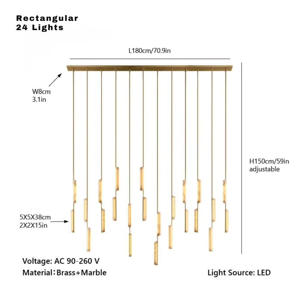 Palix Marble and Brass Chandelier - Image 19