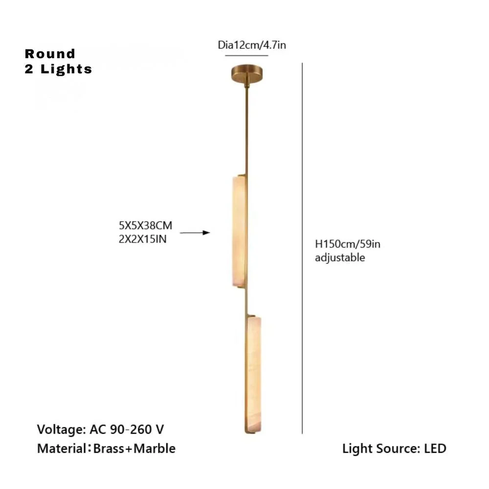 Palix Marble and Brass Chandelier - Image 9