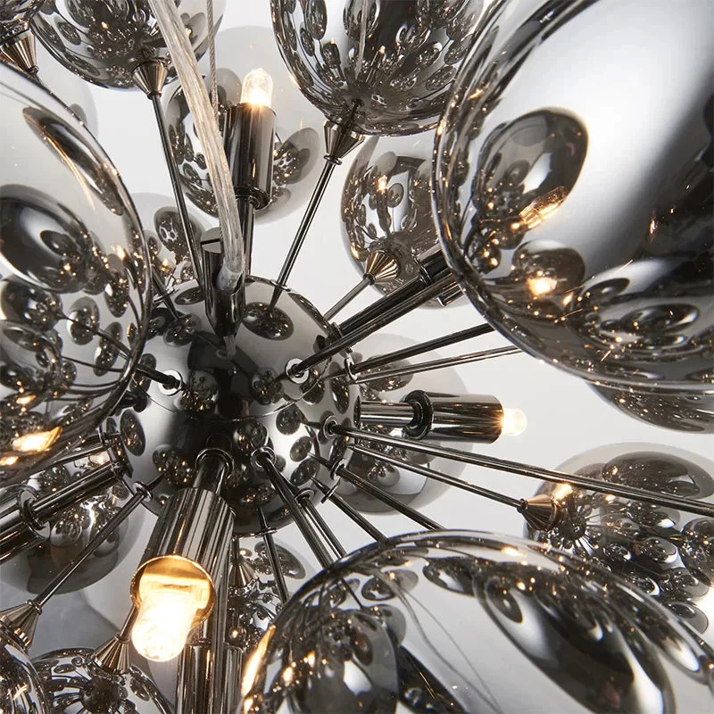Pearl Black Glass Grape Chandelier - Pendant Light - Image 4