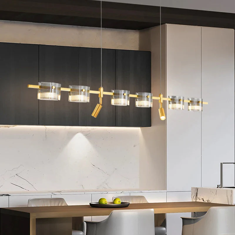 Peli Modern Linear Kitchen Island Chandelier Black&Gold - Image 2