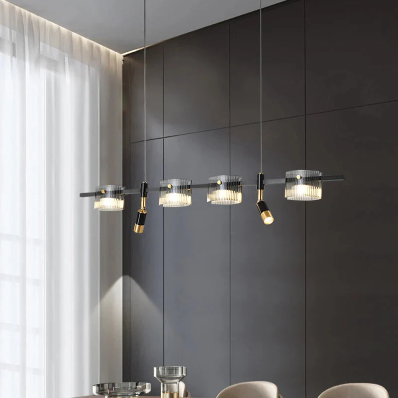 Peli Modern Linear Kitchen Island Chandelier Black&Gold - Image 3
