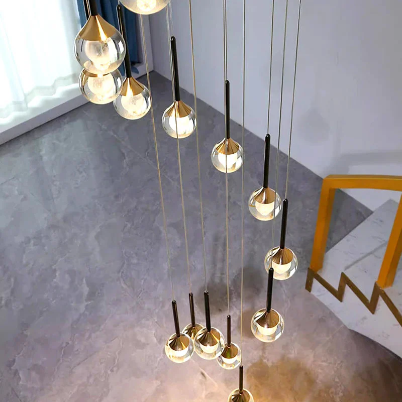 Pely Modern Crystal Stairway Chandelier - Image 3