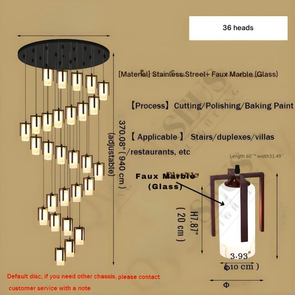 Polin Modern Faux Marble Stair Chandelier - Image 10