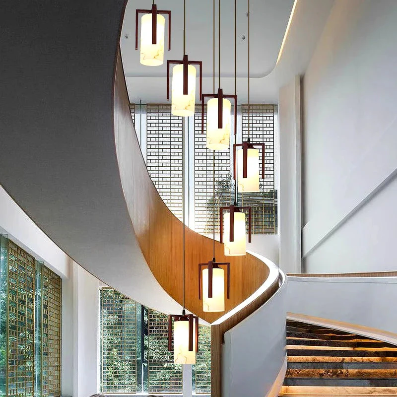 Polin Modern Faux Marble Stair Chandelier - Image 2