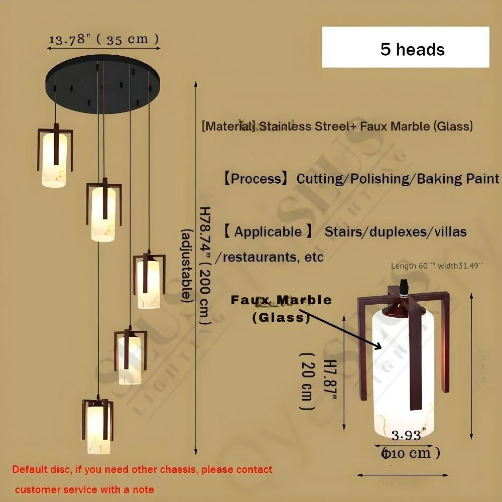 Polin Modern Faux Marble Stair Chandelier - Image 5