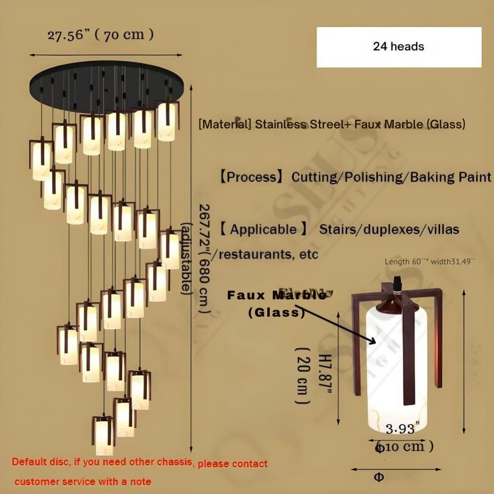 Polin Modern Faux Marble Stair Chandelier - Image 8