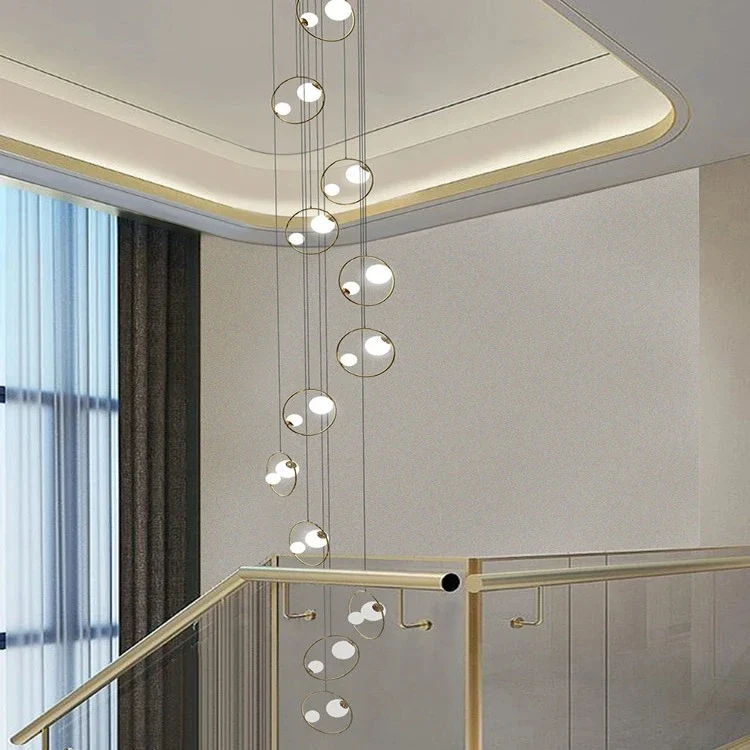 Postmodern Ring Pendant Light for Staircase - Image 3