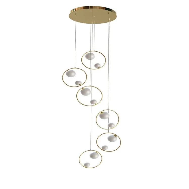 Postmodern Ring Pendant Light for Staircase - Image 4