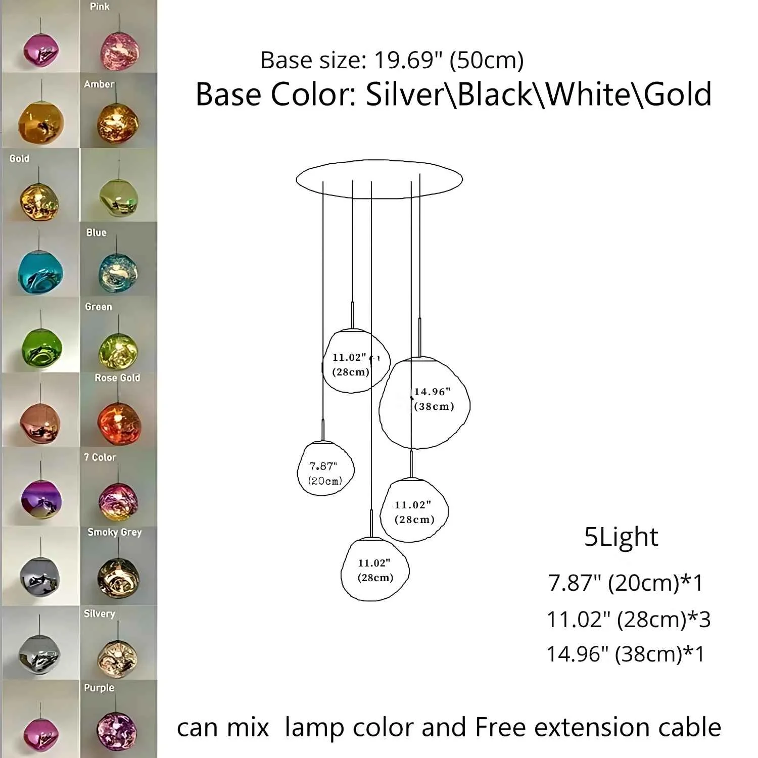 Ruby Contemporary Bubble Pendant Chandelier - Image 12