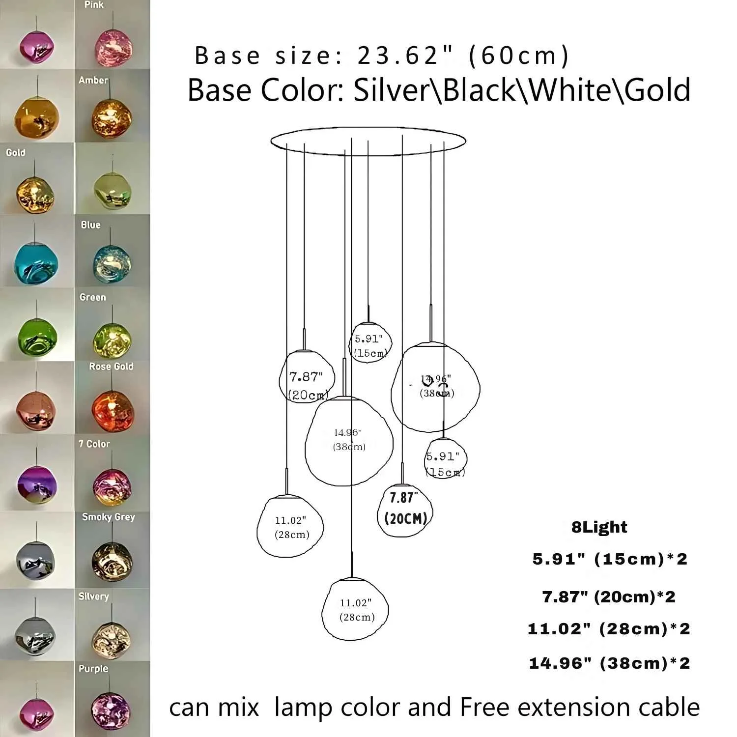 Ruby Contemporary Bubble Pendant Chandelier - Image 13