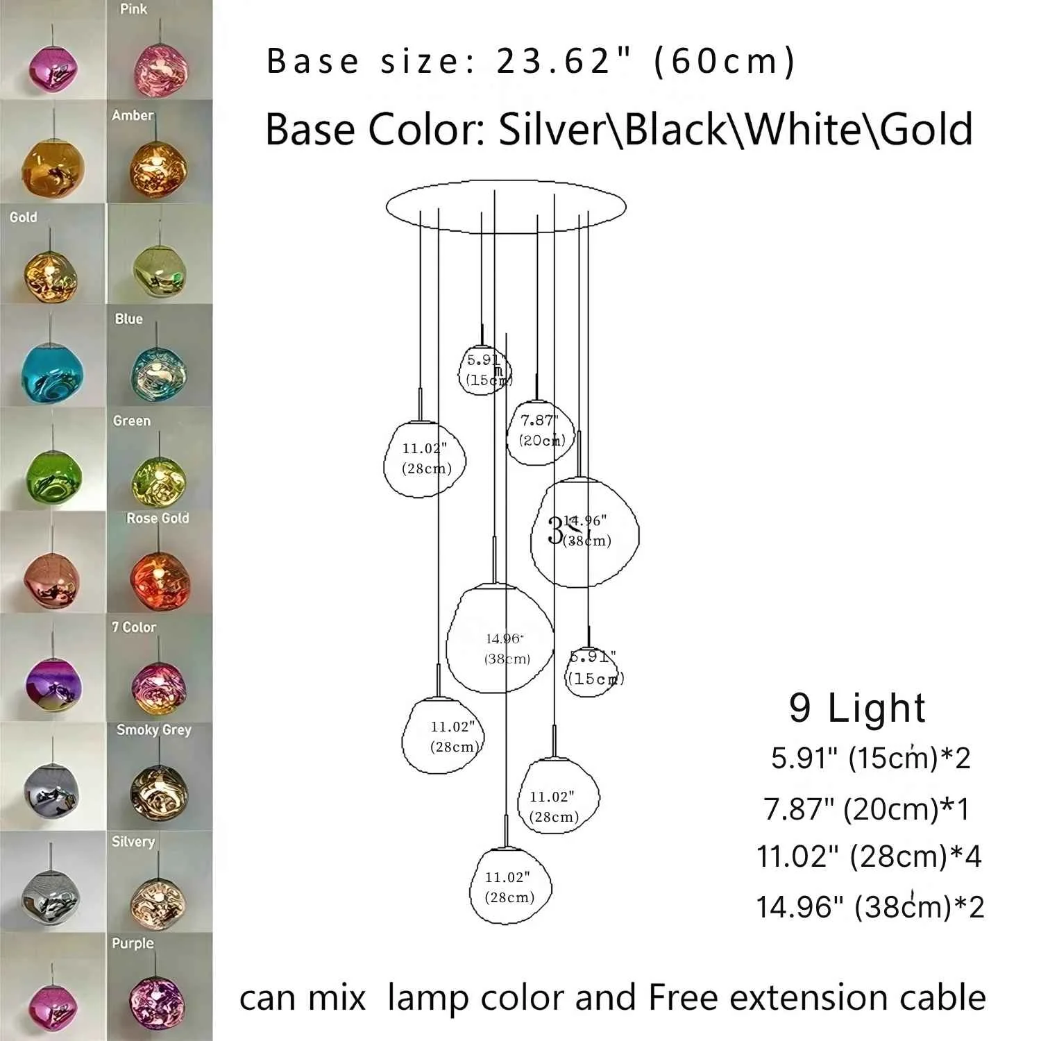 Ruby Contemporary Bubble Pendant Chandelier - Image 14