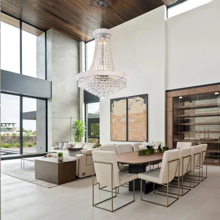 Sansa Chrome Raindrop Crystal Pendant Chandelier - Image 3