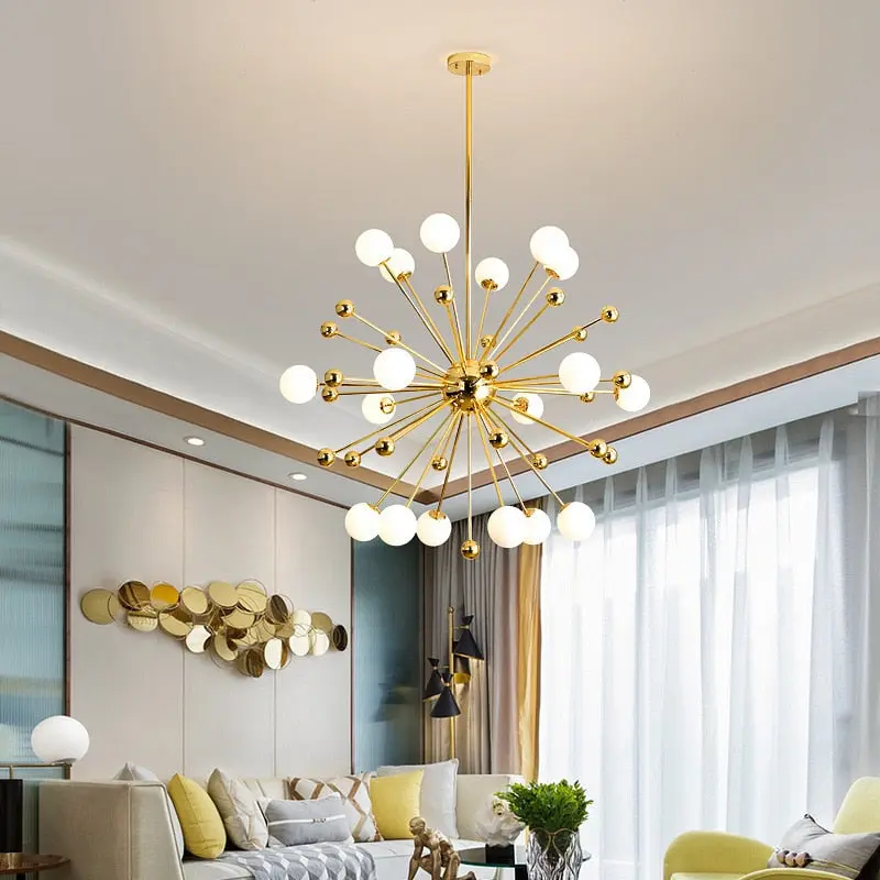 Serenity Gold Brass Sputnik Chandelier - Image 4