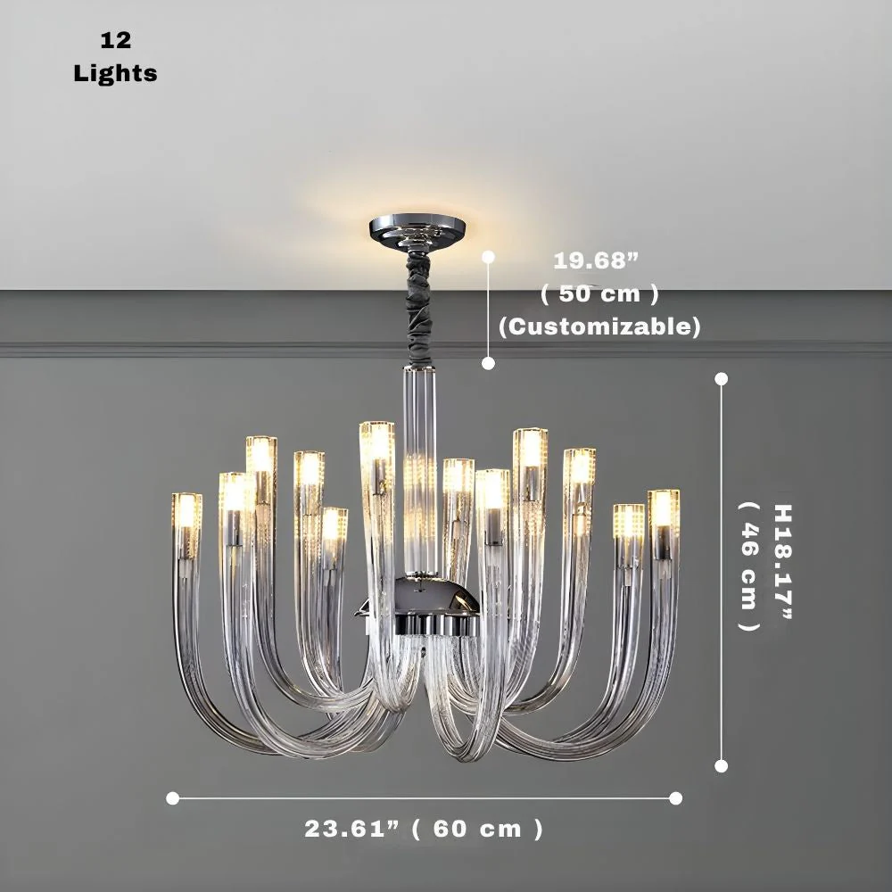 Sesi Mid Century Modern Glass Chandelier - Image 8