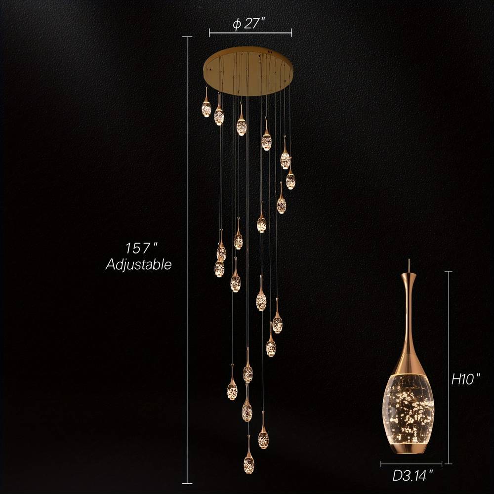 Setya Long Drop Crystal Chandelier - Image 11