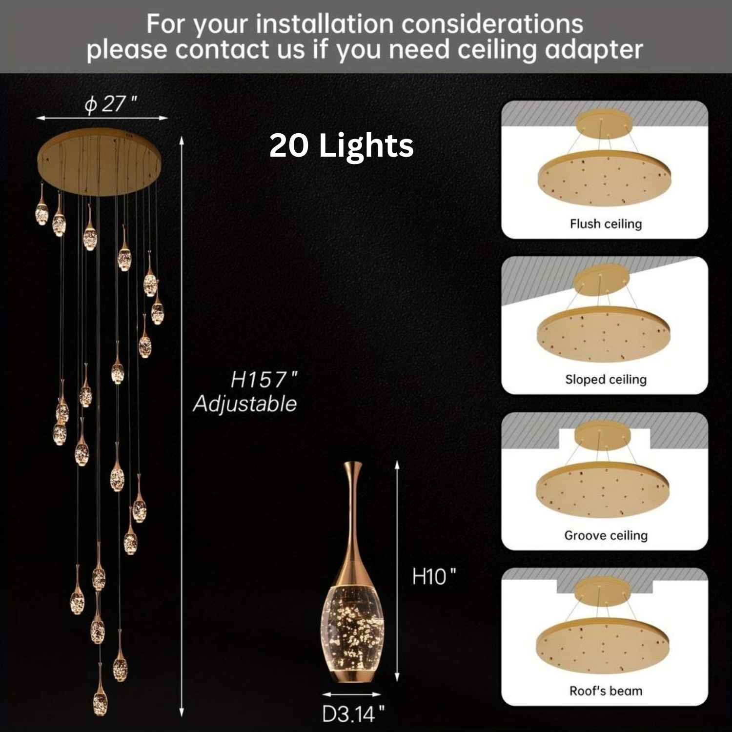 Setya Long Drop Crystal Chandelier - Image 12