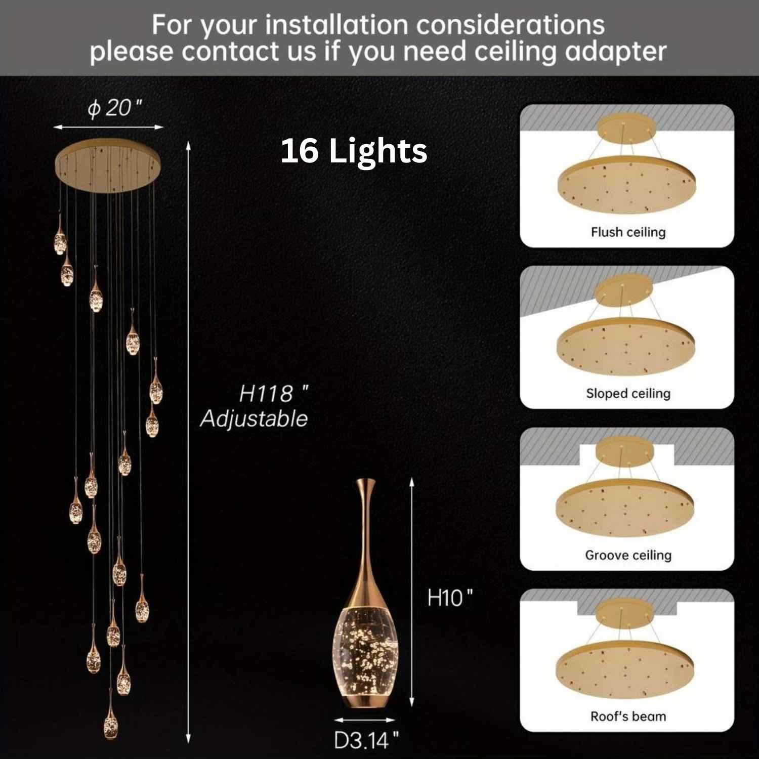 Setya Long Drop Crystal Chandelier - Image 13