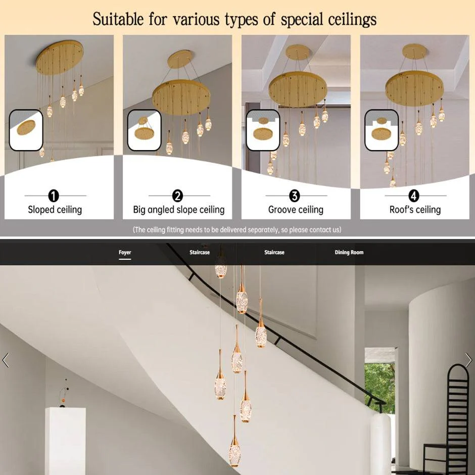 Setya Long Drop Crystal Chandelier - Image 6