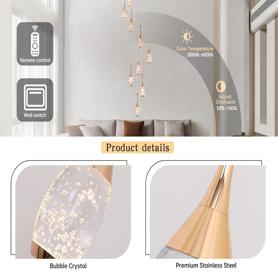 Setya Long Drop Crystal Chandelier - Image 7