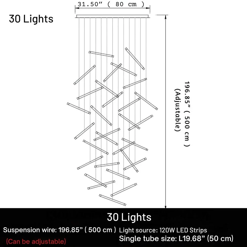 Seus Modern Long Chandelier for High Ceiling & Staircase - Image 11