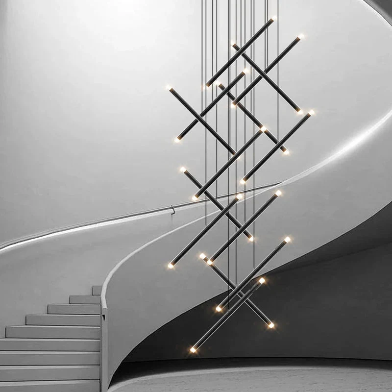Seus Modern Long Chandelier for High Ceiling & Staircase - Image 2