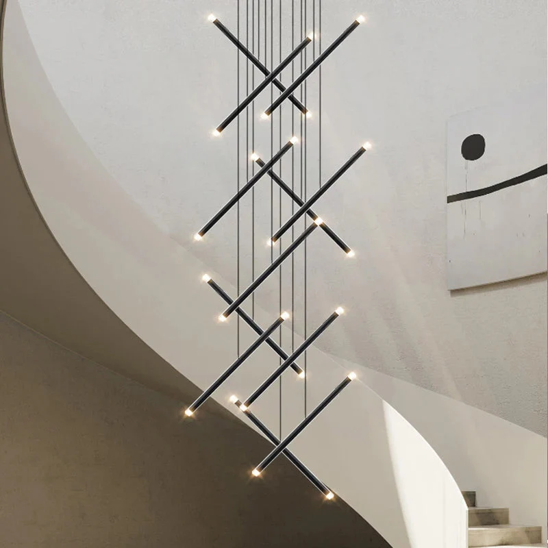 Seus Modern Long Chandelier for High Ceiling & Staircase - Image 3