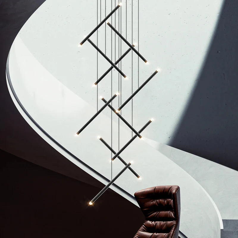 Seus Modern Long Chandelier for High Ceiling & Staircase - Image 4