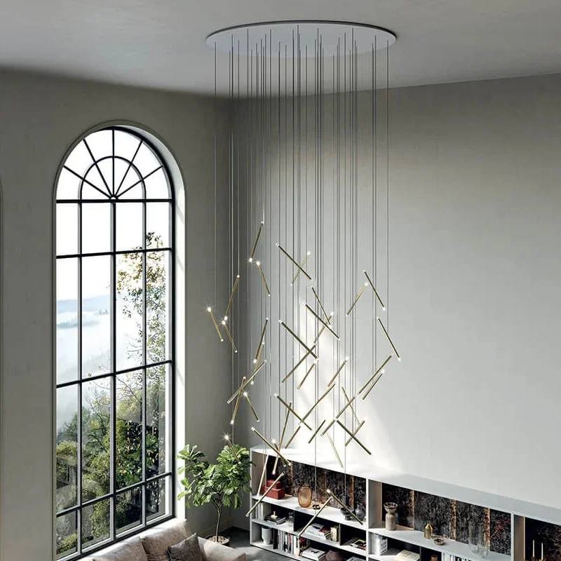 Seus Modern Long Chandelier for High Ceiling & Staircase - Image 7