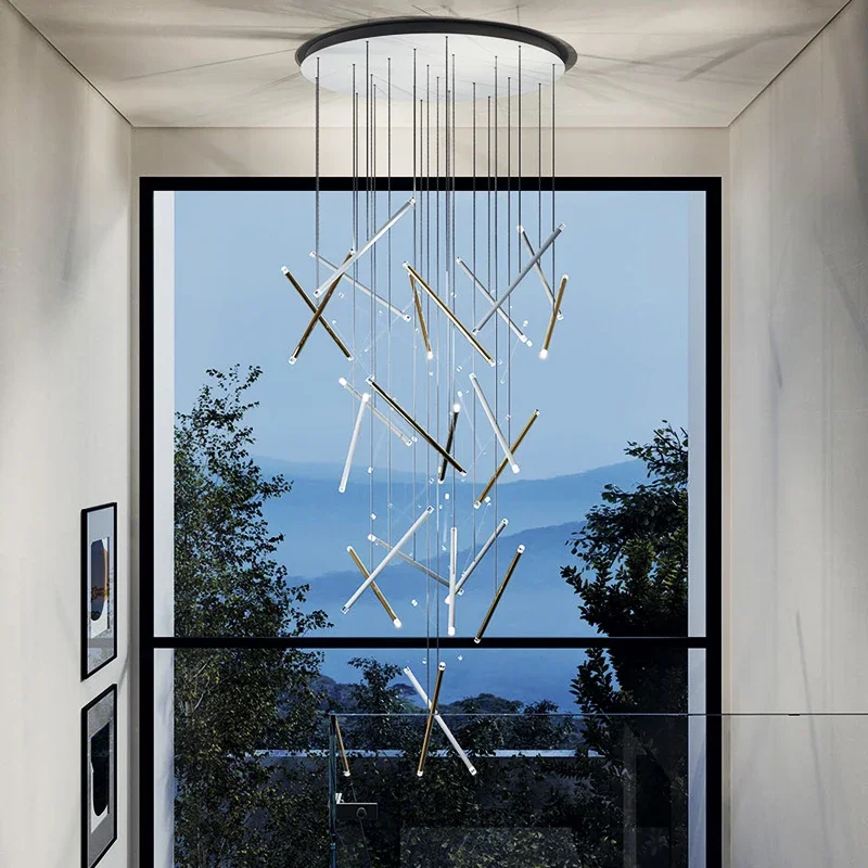 Seus Modern Long Chandelier for High Ceiling & Staircase - Image 8