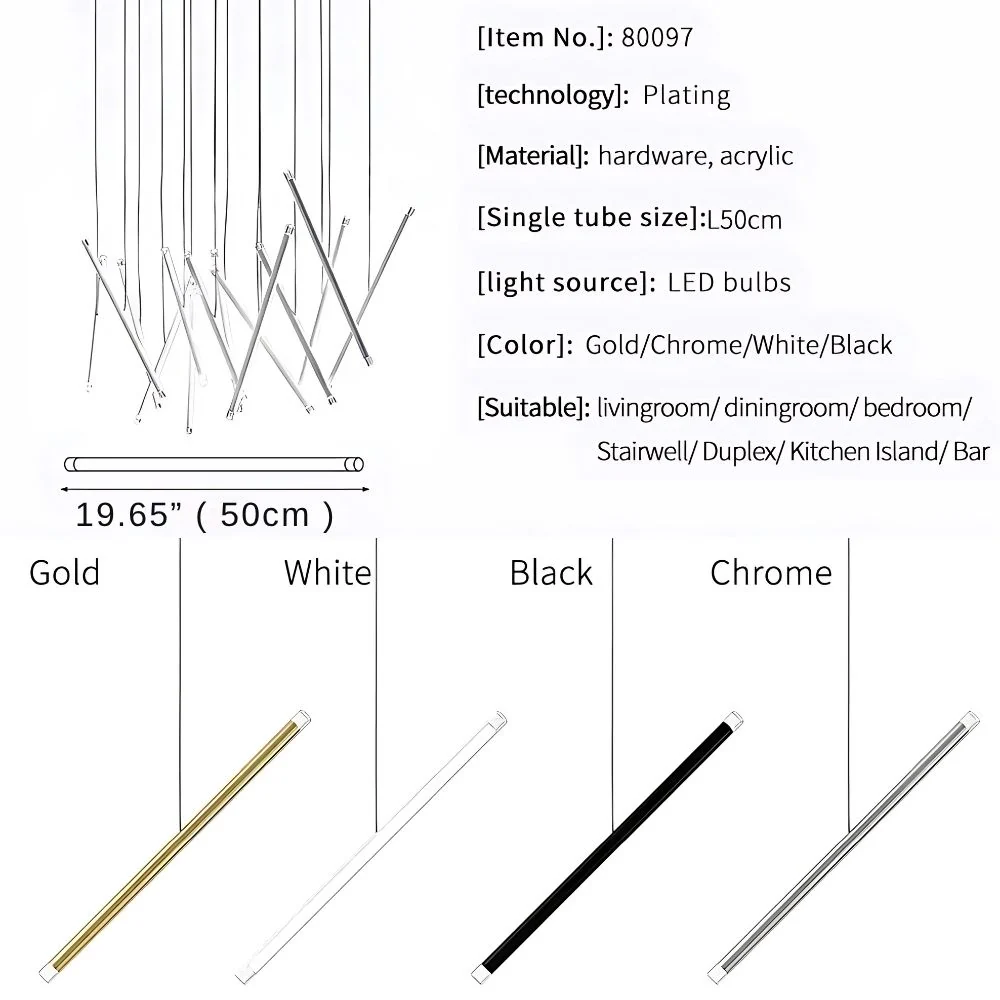 Seus Modern Long Chandelier for High Ceiling & Staircase - Image 9
