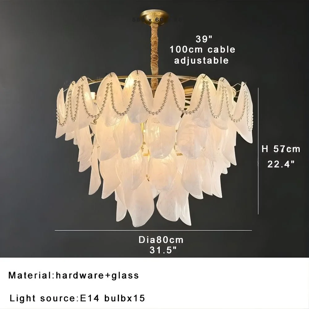 Sina 4 Tier Glass Pendant Chandelier - Image 11