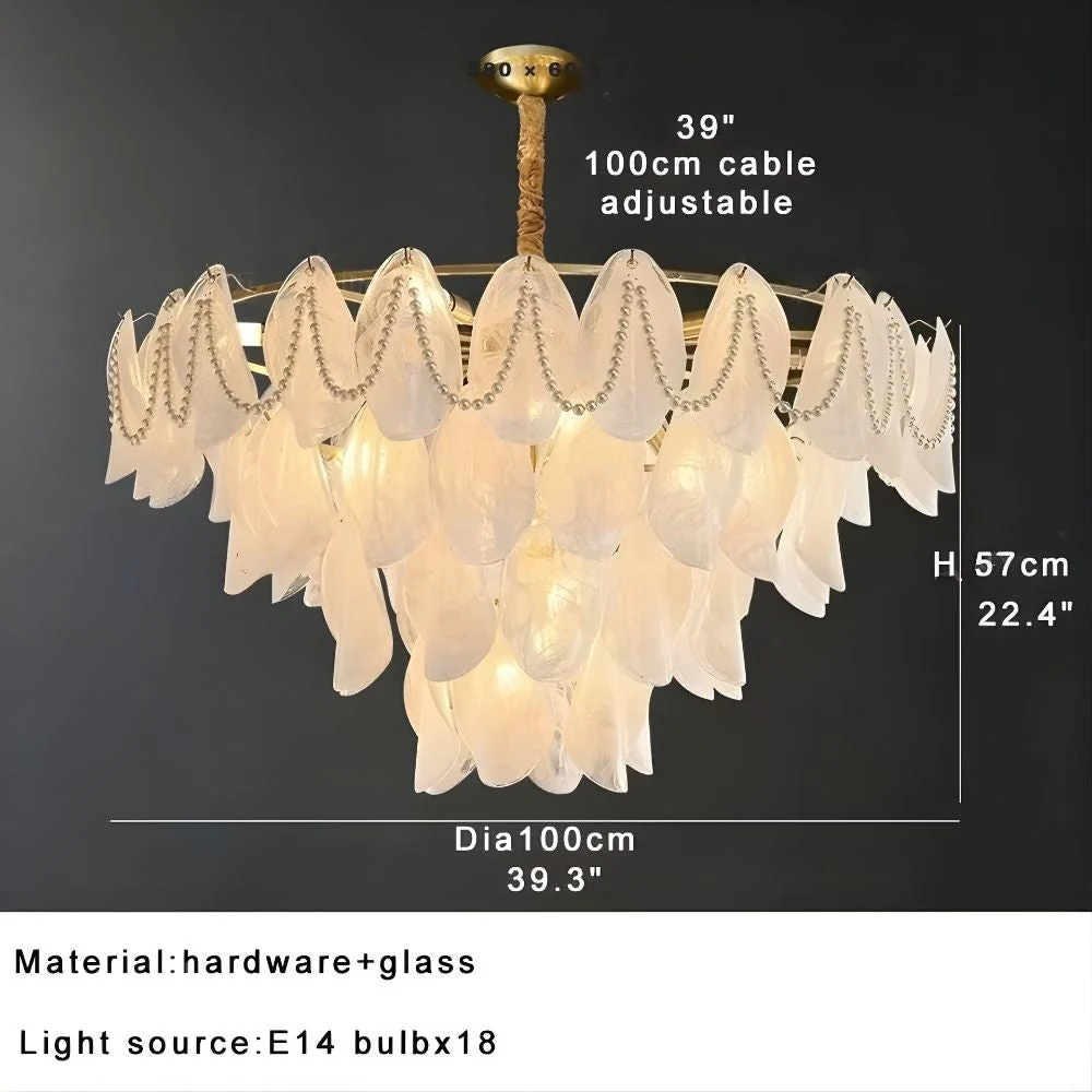 Sina 4 Tier Glass Pendant Chandelier - Image 12